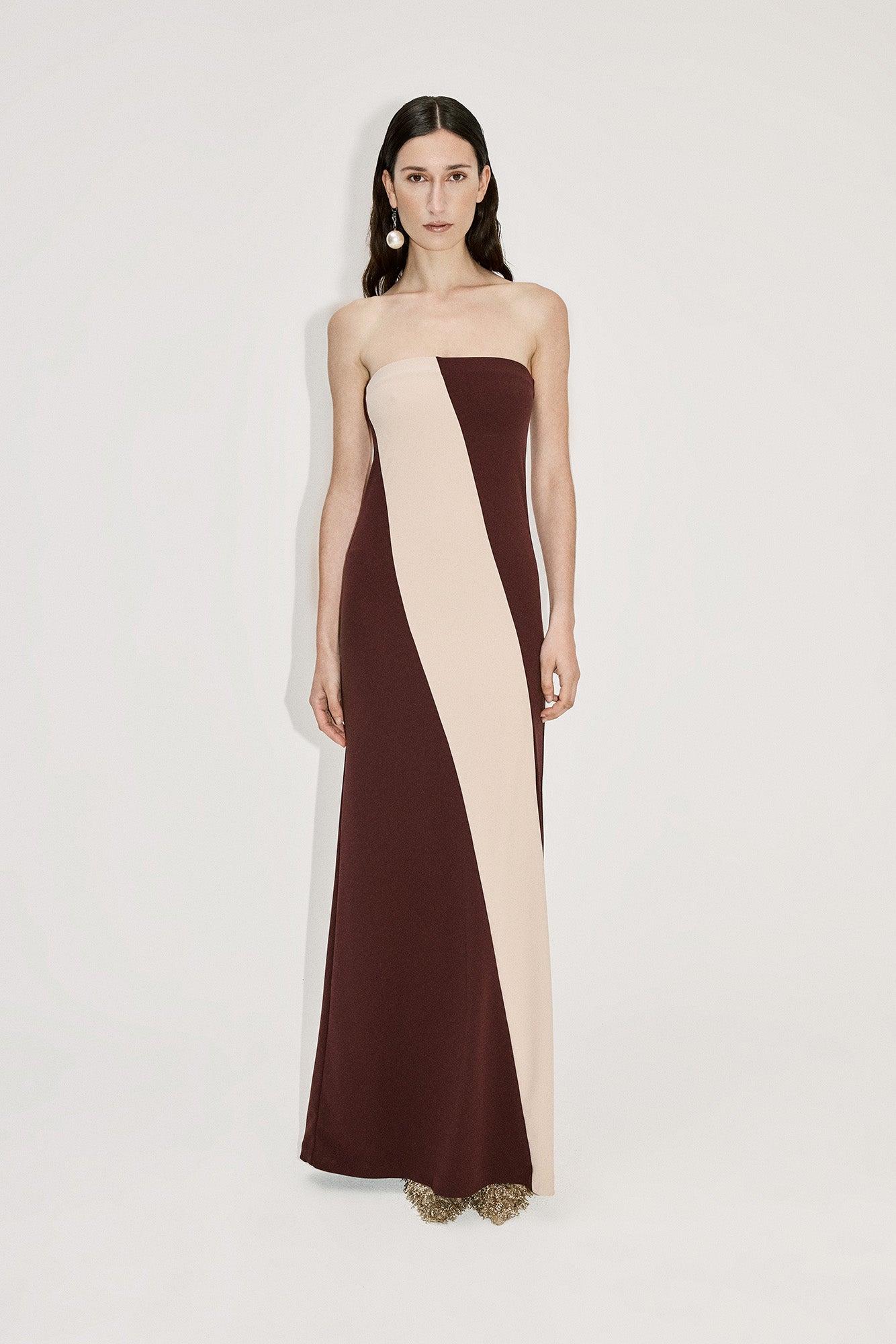 DIAGONAL TWO TONE MAXI DRESS