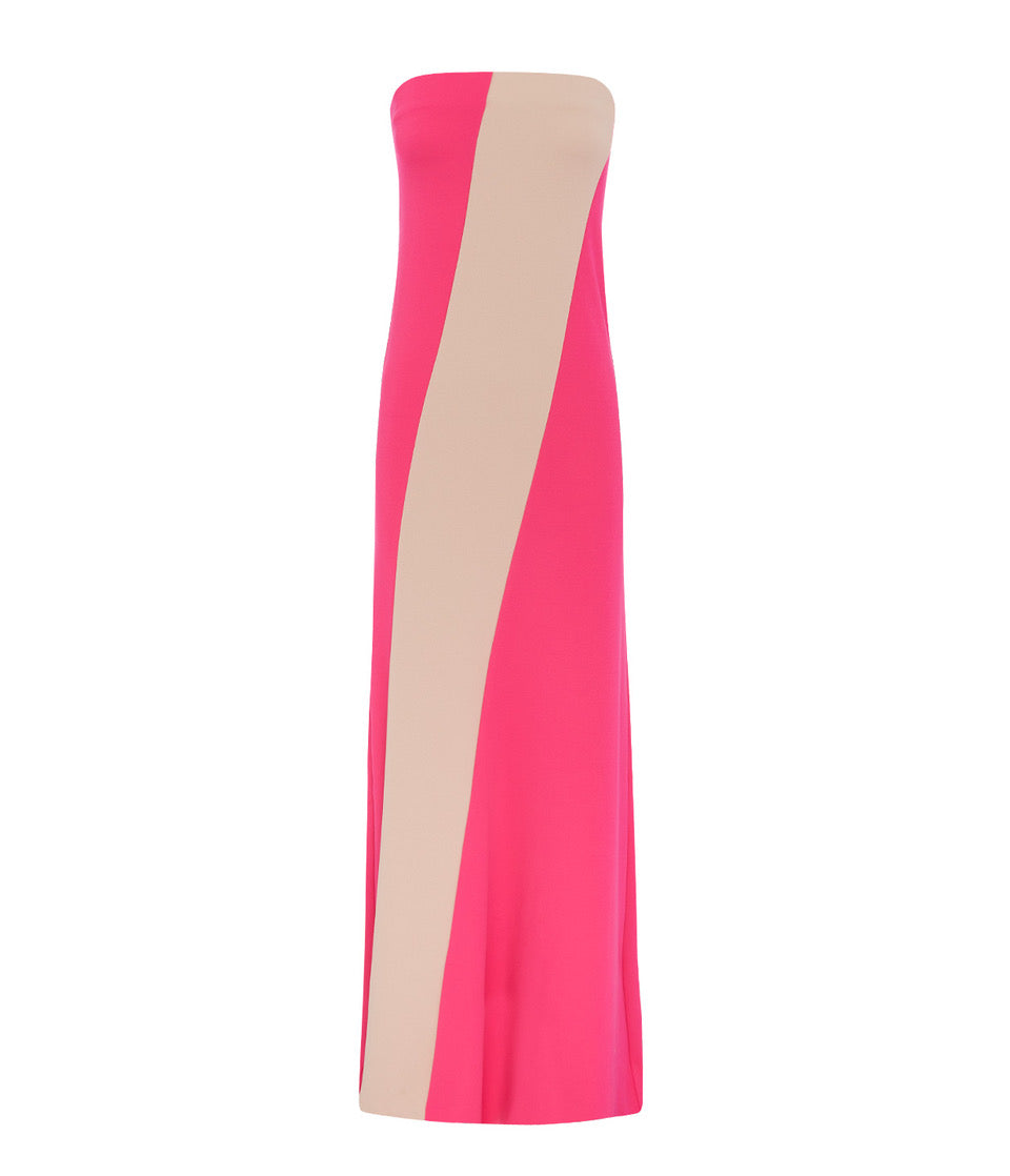 DIAGONAL TWO TONE MAXI DRESS