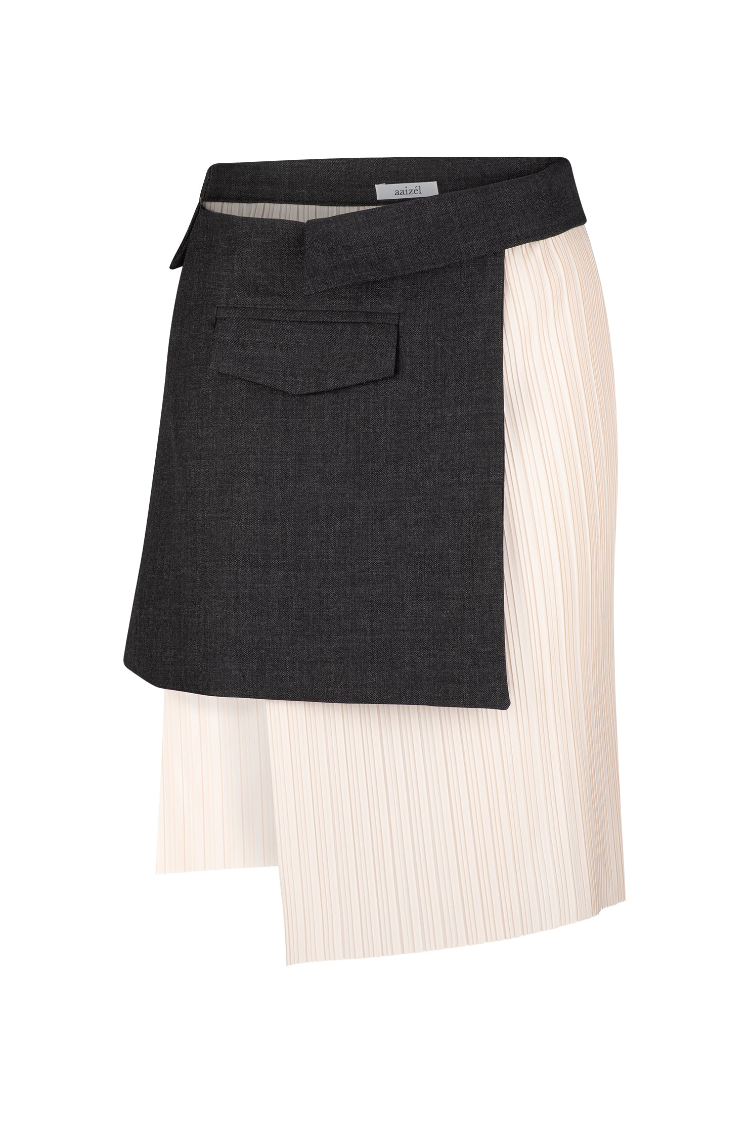 CHARCOAL DECONSTRUCTED MINI SKIRT