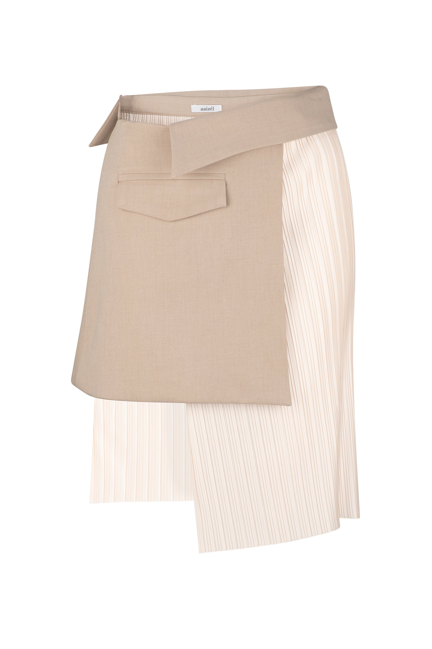 BEIGE DECONSTRUCTED MINI SKIRT