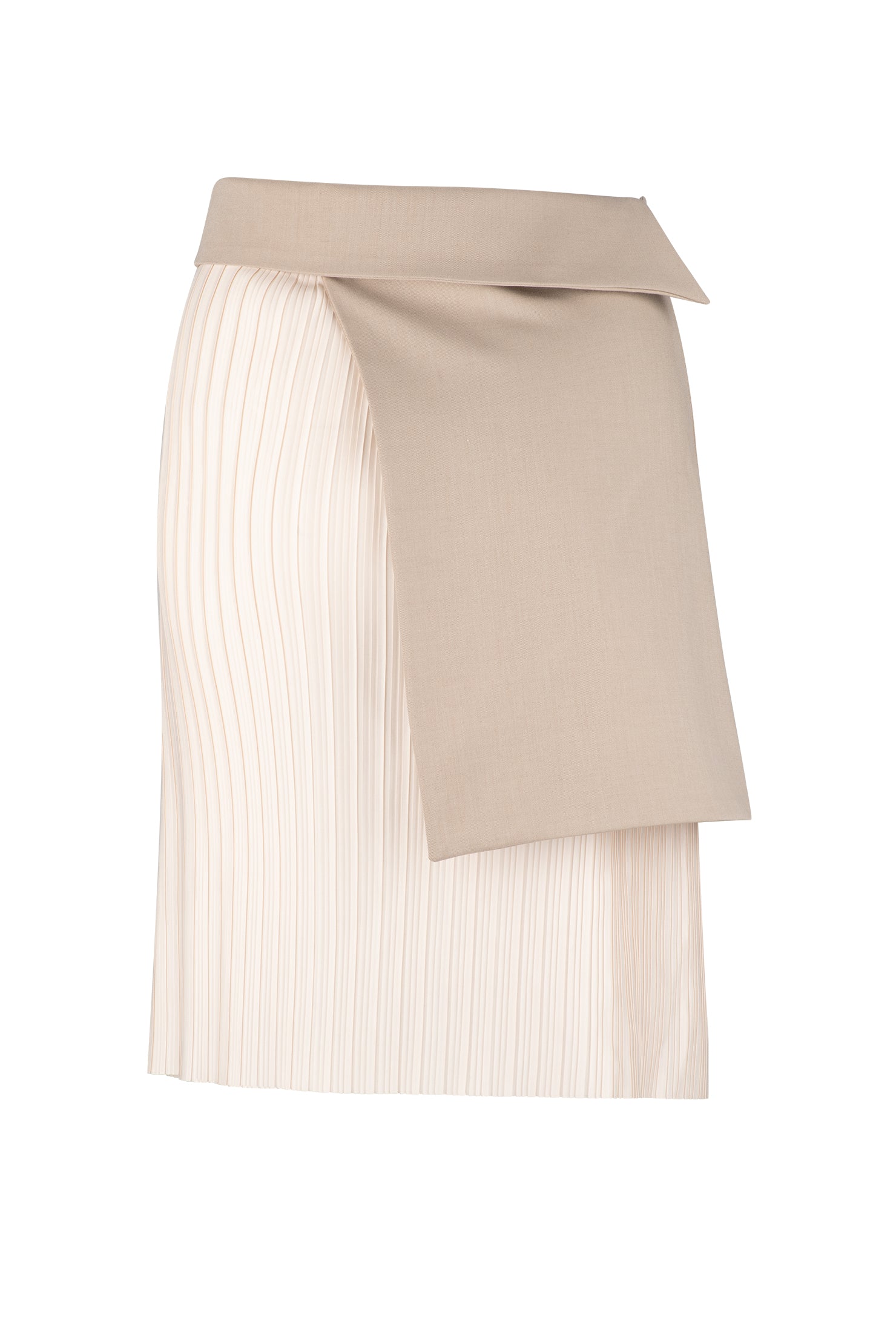 BEIGE DECONSTRUCTED MINI SKIRT