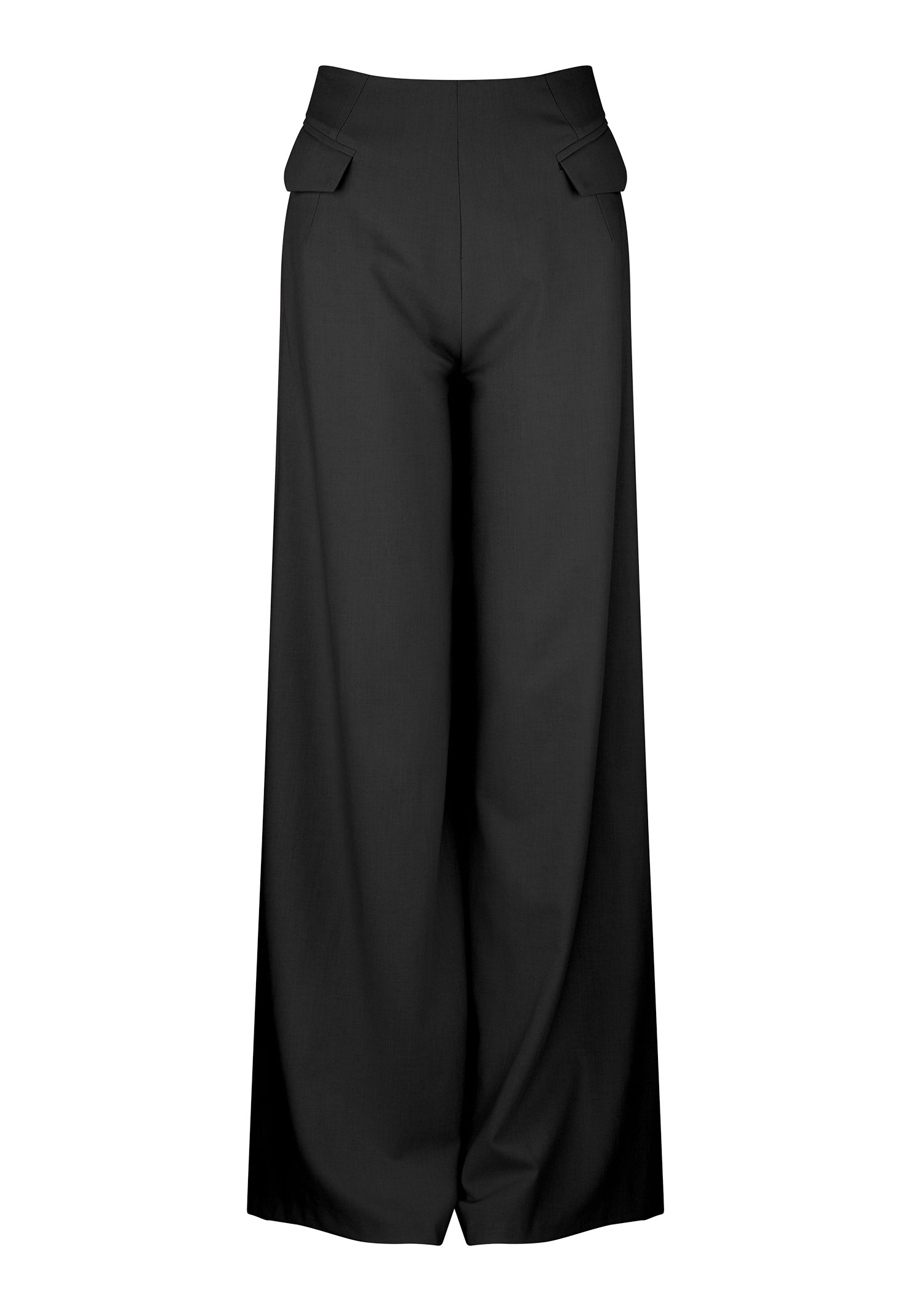 CHARCOAL DIPPED BACK WIDE LEG PANT